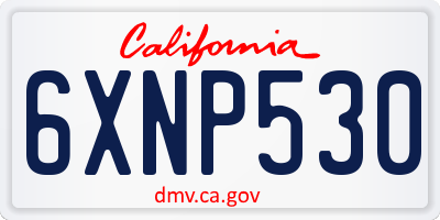 CA license plate 6XNP530