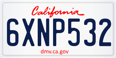 CA license plate 6XNP532