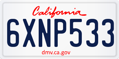 CA license plate 6XNP533