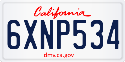 CA license plate 6XNP534