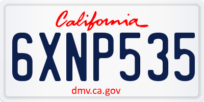 CA license plate 6XNP535