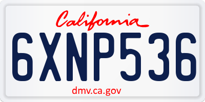 CA license plate 6XNP536