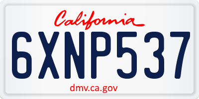 CA license plate 6XNP537