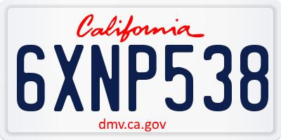 CA license plate 6XNP538