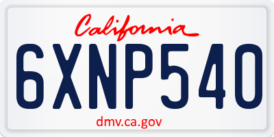 CA license plate 6XNP540