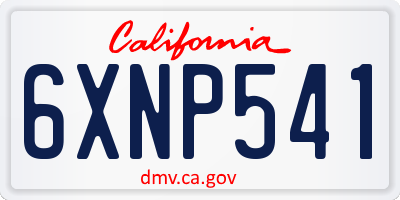 CA license plate 6XNP541