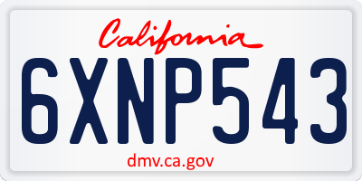 CA license plate 6XNP543