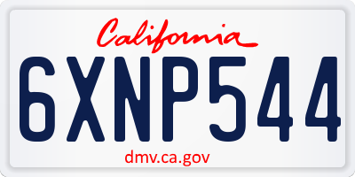 CA license plate 6XNP544