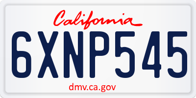 CA license plate 6XNP545