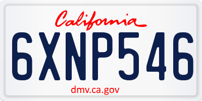 CA license plate 6XNP546