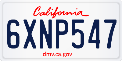 CA license plate 6XNP547