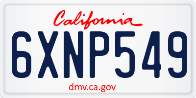 CA license plate 6XNP549