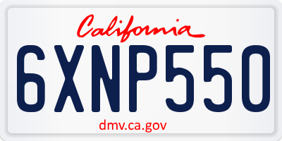 CA license plate 6XNP550