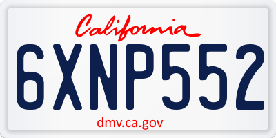 CA license plate 6XNP552