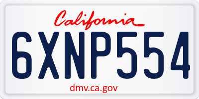 CA license plate 6XNP554