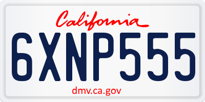 CA license plate 6XNP555