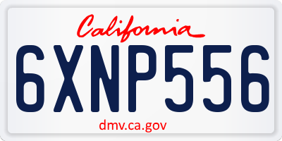 CA license plate 6XNP556