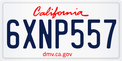 CA license plate 6XNP557