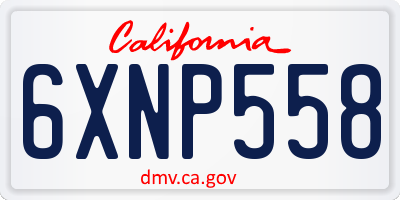 CA license plate 6XNP558