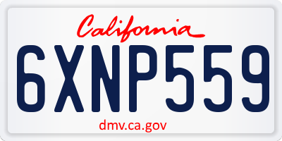 CA license plate 6XNP559