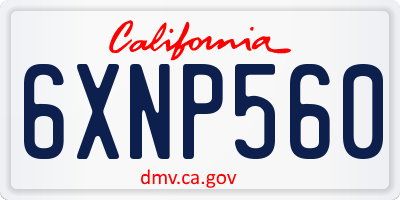 CA license plate 6XNP560