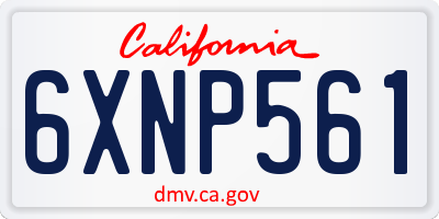 CA license plate 6XNP561