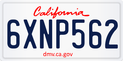 CA license plate 6XNP562