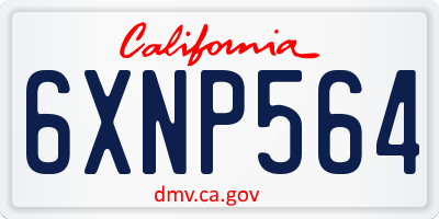 CA license plate 6XNP564