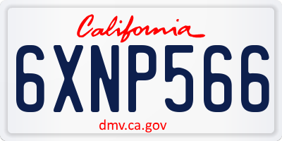 CA license plate 6XNP566