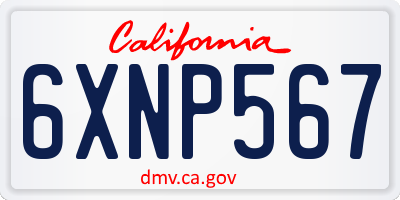 CA license plate 6XNP567
