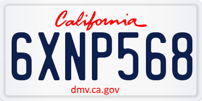 CA license plate 6XNP568