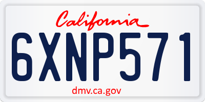 CA license plate 6XNP571