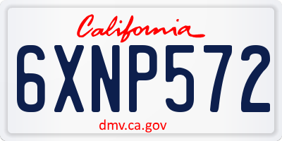 CA license plate 6XNP572