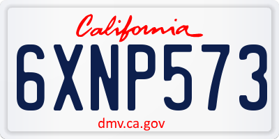 CA license plate 6XNP573