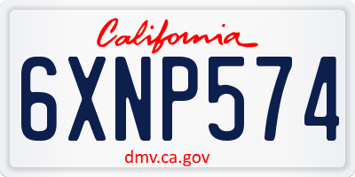 CA license plate 6XNP574