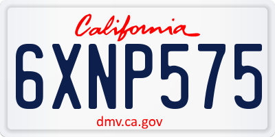 CA license plate 6XNP575
