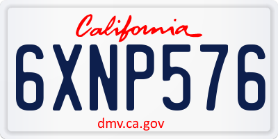 CA license plate 6XNP576