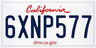 CA license plate 6XNP577
