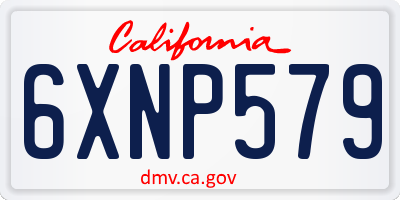 CA license plate 6XNP579