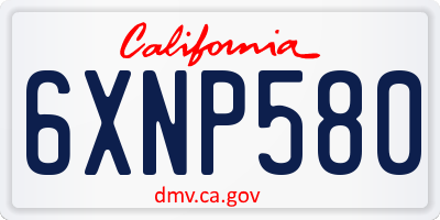 CA license plate 6XNP580