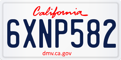 CA license plate 6XNP582