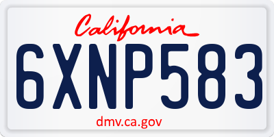 CA license plate 6XNP583