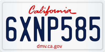 CA license plate 6XNP585