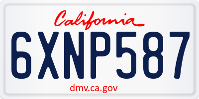 CA license plate 6XNP587