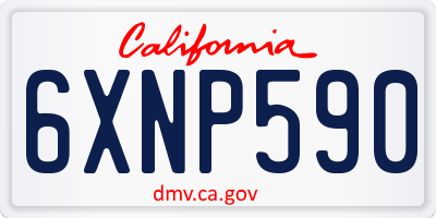 CA license plate 6XNP590