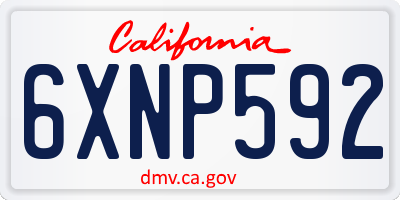 CA license plate 6XNP592
