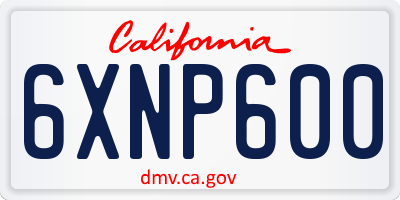 CA license plate 6XNP600