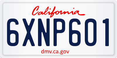 CA license plate 6XNP601