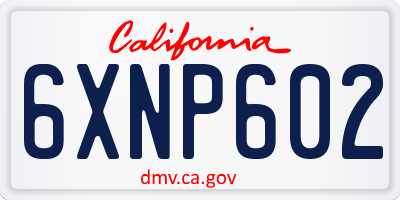 CA license plate 6XNP602