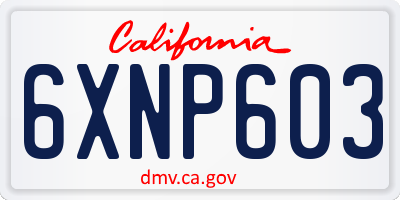 CA license plate 6XNP603
